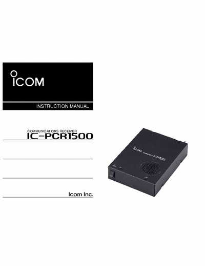   IC-PCR1500 Instruction Manual